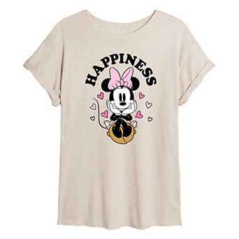 Disney's Minnie Mouse Juniors' Happiness Oversized Tee