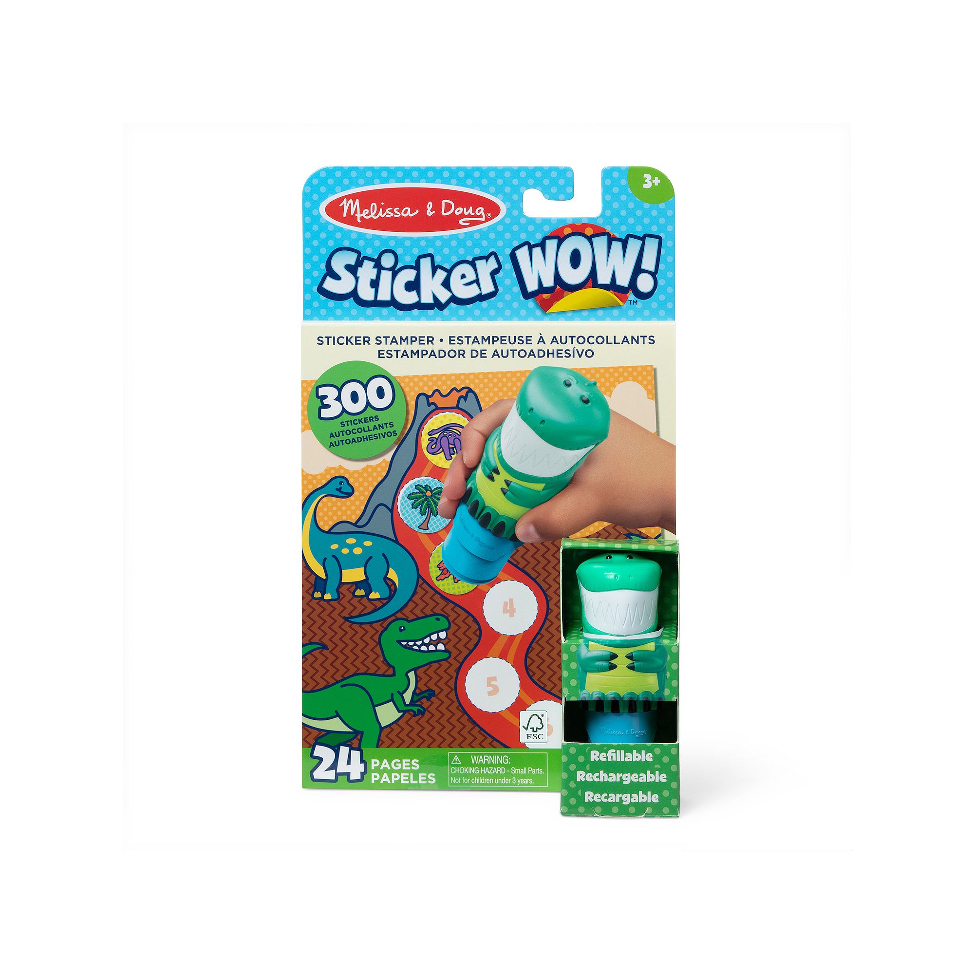 Melissa & Doug Sticker WOW! Activity Pad & Sticker Stamper – Dinosaur, Mu