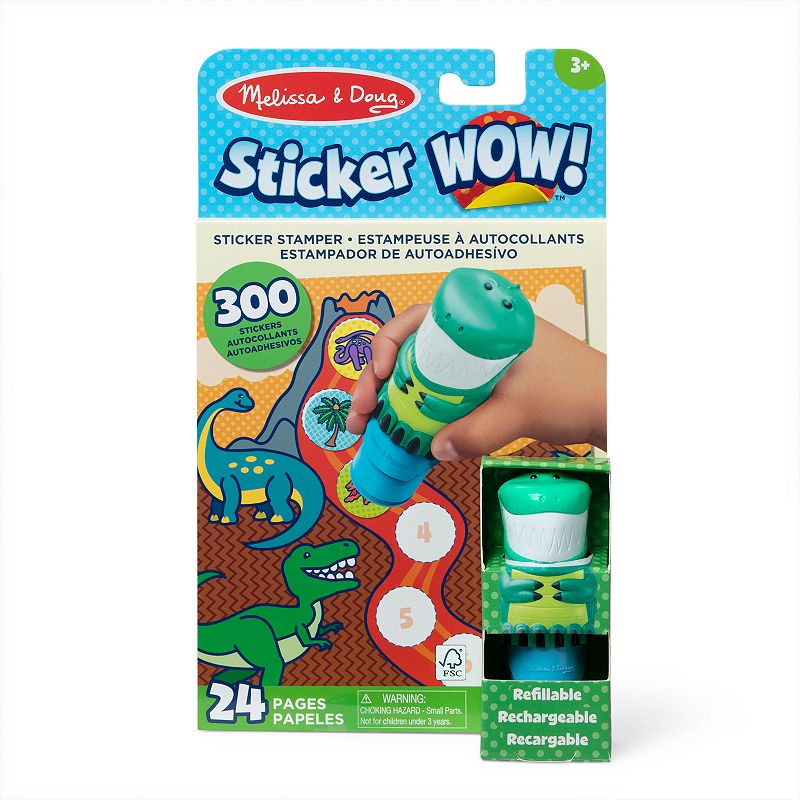 UPC 000772320122 product image for Melissa & Doug Sticker WOW! Activity Pad & Sticker Stamper – Dinosaur, Multi | upcitemdb.com