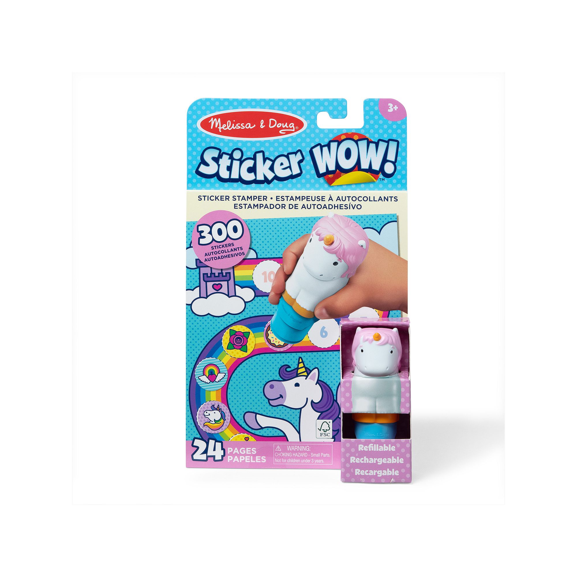 Melissa & Doug Sticker WOW! Activity Pad & Sticker Stamper – Unicorn, Mul