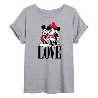 Disney's Mickey & Minnie Mouse Juniors' Love Oversized Tee