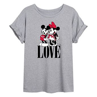 Disney's Mickey & Minnie Mouse Juniors' Love Oversized Tee