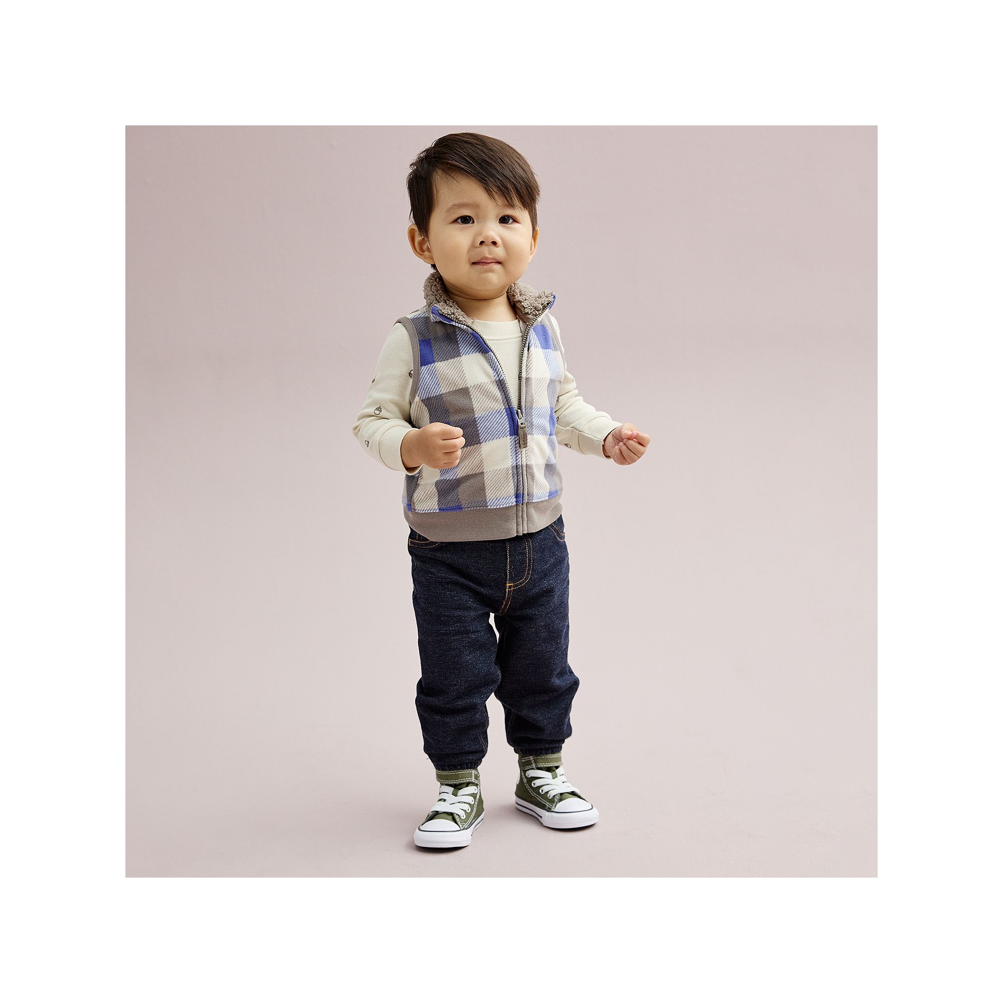 Baby Boy Carters 3-Piece Plaid Fleece-Lined Vest Set, Boys, Size: Newborn
