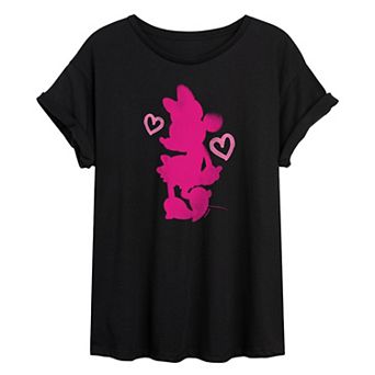 Disney's Minnie Mouse Juniors' Heart Ink Oversized Tee