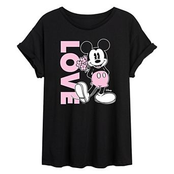 Disney's Mickey Mouse Juniors' Love Oversized Tee