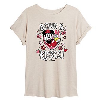 Disney's Minnie Mouse & Daisy Duck Juniors' Bows and Kisses Oversized Tee