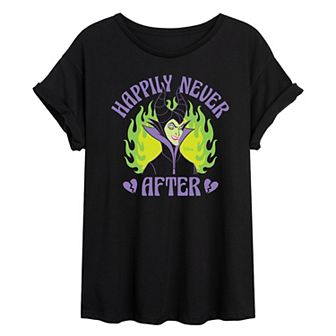 Disney's Sleeping Beauty Maleficent Juniors' Happily Never After Oversized Tee