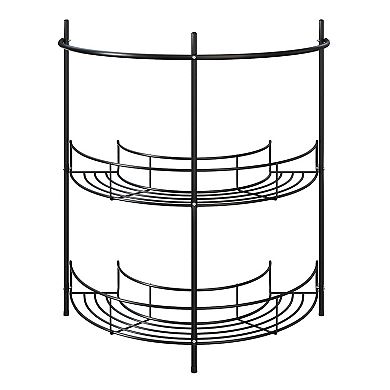 Lavish Home Compact Under Sink Rack Organizer with Storage Shelves and Towel Holder