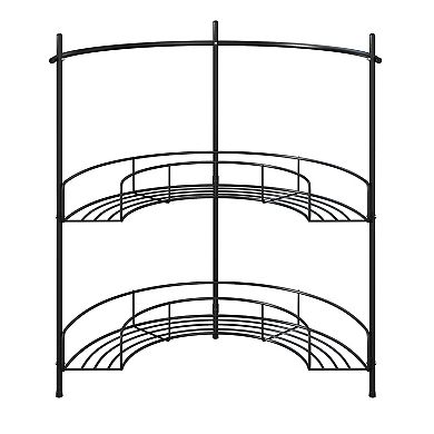 Lavish Home Compact Under Sink Rack Organizer with Storage Shelves and Towel Holder