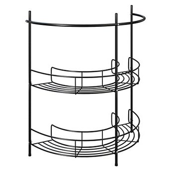 Lavish Home Compact Under Sink Rack Organizer with Storage Shelves and Towel Holder