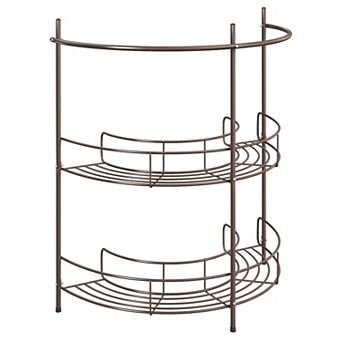 Lavish Home Compact Under Sink Rack Organizer with Storage Shelves and Towel Holder