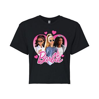Juniors' Barbie® Hearts Cropped Tee