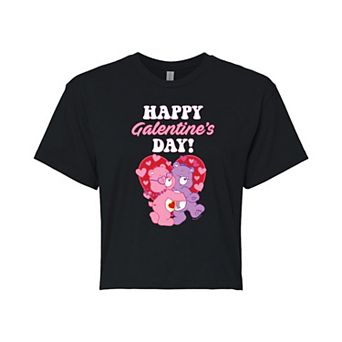 Juniors' Care Bears Happy Galentine's Day Cropped Tee