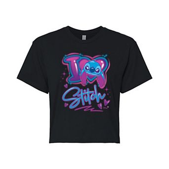 Disney's Lilo & Stitch Juniors' I Love Stitch Cropped Tee