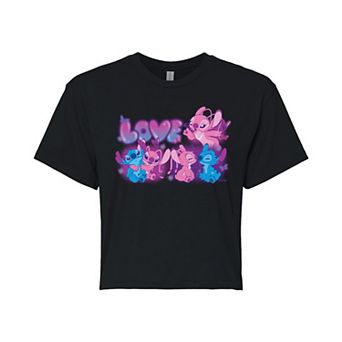 Disney's Lilo & Stitch Juniors' Love Cropped Tee