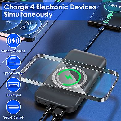 Magnetic Wireless Power Bank - 10000mah, 22.5w - Pd Fast Charging ...