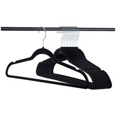 Honey-Can-Do 50-Pack Black Slim Velvet Hangers