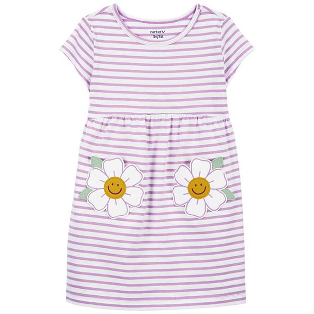 strapless open back dress Petit Bebe Knit Girls Pink Striped Dress