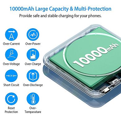 Portable Charger Magnetic Wireless Power Bank - 10000mah - Magsafe Wireless Power Bank