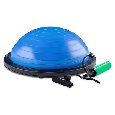 Balance Exercise Ball 20 Inch Diameter with Resistance Bands and Pump Gym Equipment Blue