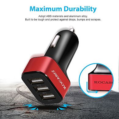 Usb Car Charger - 30w, 5.5a - 3 Usb Port Cigarette Lighter Charger Adapter