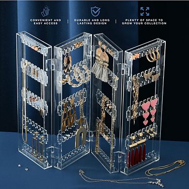 Jewelry Organizer - 6-Tier Earring Holder Rack For 140 Pairs - Compact Stand For Jewelry