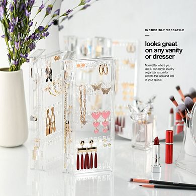 Jewelry Organizer - 6-Tier Earring Holder Rack For 140 Pairs - Compact Stand For Jewelry