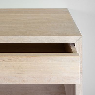WOODEK Hardwood floating Nightstand with Open Shelf - Versatile Bedside Table for Bedroom