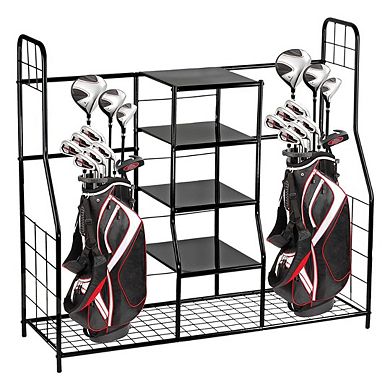 Golf Bag Organizer - Golf Equipment Organizer Holds up to Two Golf Bags