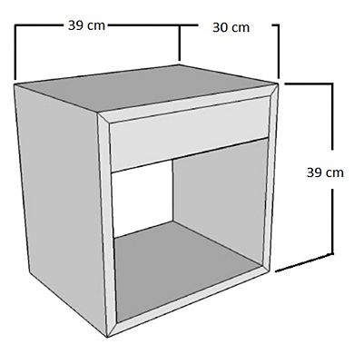 WOODEK Stylish Oak Wooden floating Nightstand with a Drawer and a Shelf