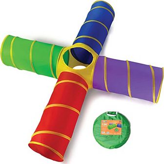 4-Way Play Tunnel - Kids Pop Up Foldable Play Tent Tunnel with Carrying Bag