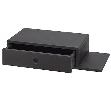 WOODEK Stylish Hardwood Nightstand with an Open Shelf and a Drawer - Modern Side Table for Bed