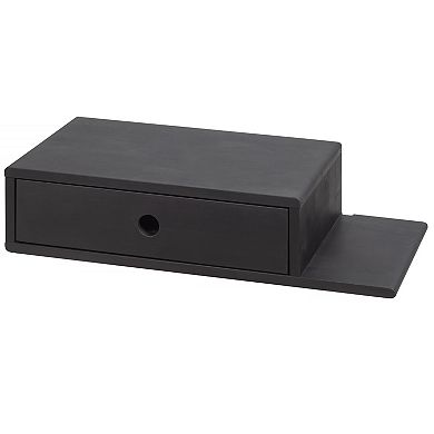 WOODEK Stylish Hardwood Nightstand with an Open Shelf and a Drawer - Modern Side Table for Bed