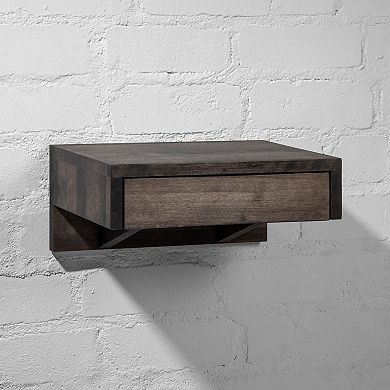 WOODEK Hardwood Nightstand with a Drawer - Practical Bedside Table
