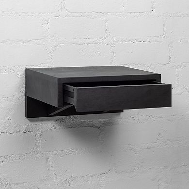 WOODEK Hardwood Nightstand with a Drawer - Practical Bedside Table