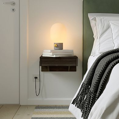 WOODEK Hardwood Nightstand with a Drawer - Practical Bedside Table
