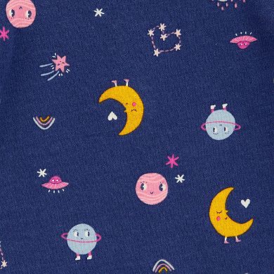 Carter's 4pc Baby Girl Planets Snug Fit Cotton Pajama Set