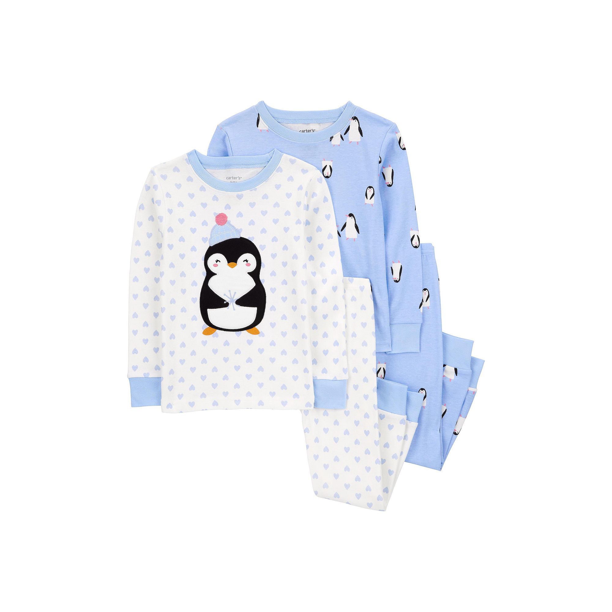 Baby & Toddler Carters 4-Piece Penguin Snug Fit Tops & Bottoms Pajama Set,