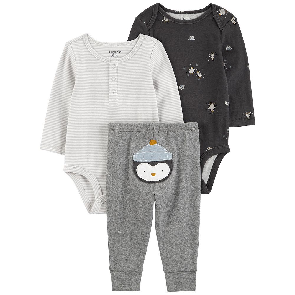 Carter's 3pc Baby Boy Green/ Stirped Airplane Print Bodysuits and Pants Set main image 0