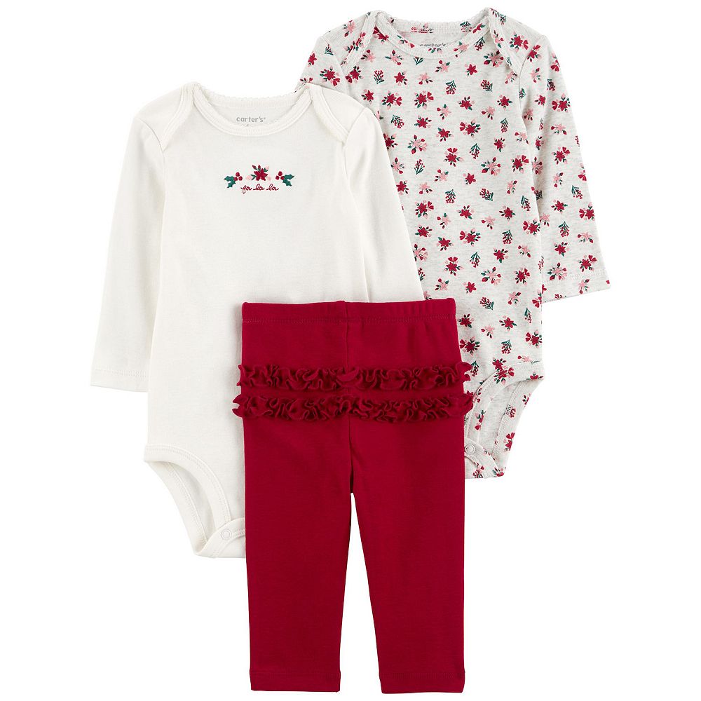 Carter's 3pc Baby Girl Navy Hoodie, Dots Bodysuit and Pink Pants Set main image 1