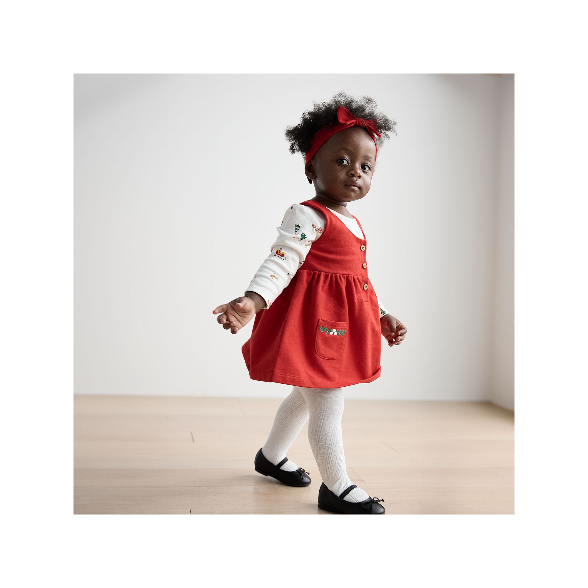 Baby Girl Carters 3-pc. Holiday Red Dress, Bodysuit & Headband Set, Girls