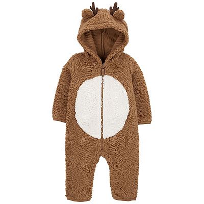Baby Carter's Reindeer Hooded Sherpa Jumpsuit