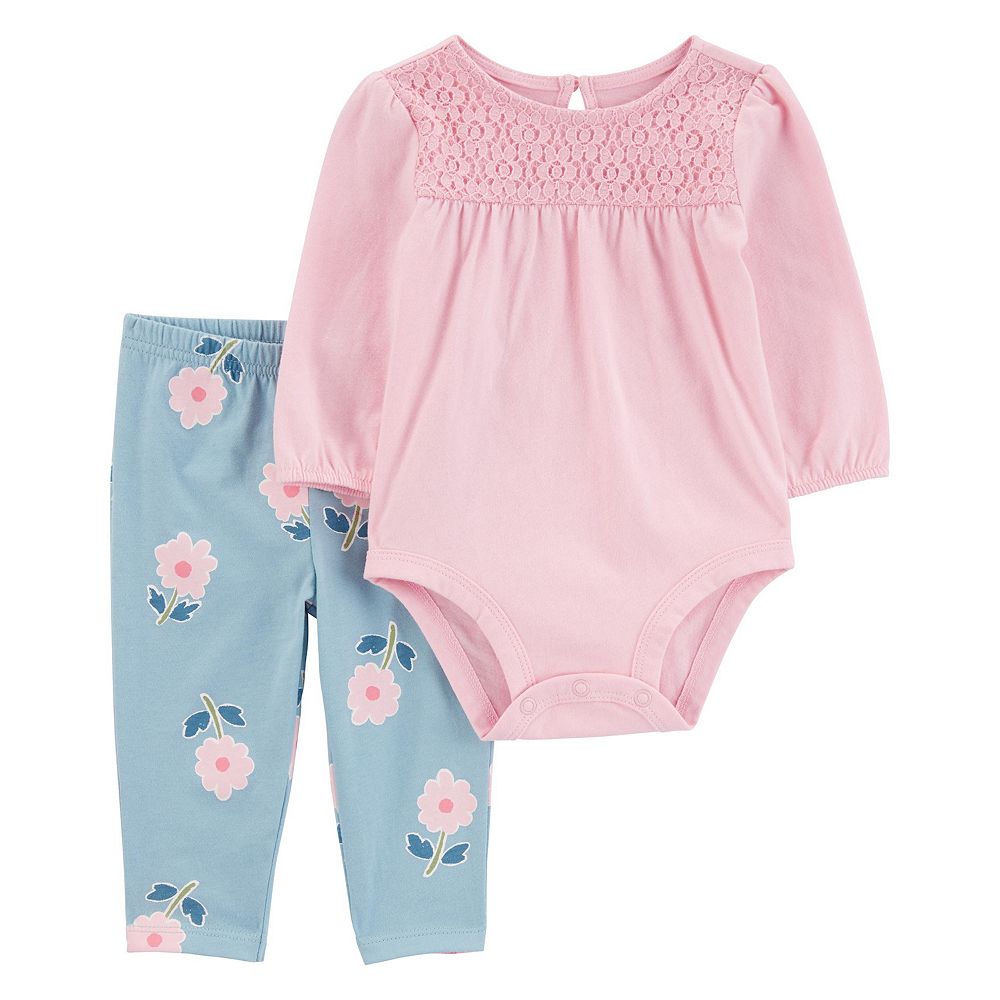 Carter's 2pc Baby Girl Red Bodysuit & Pants Set main image 1