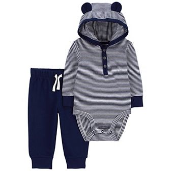 Baby Boy Carter's 2 pc Hooded Bodysuit Pant Set