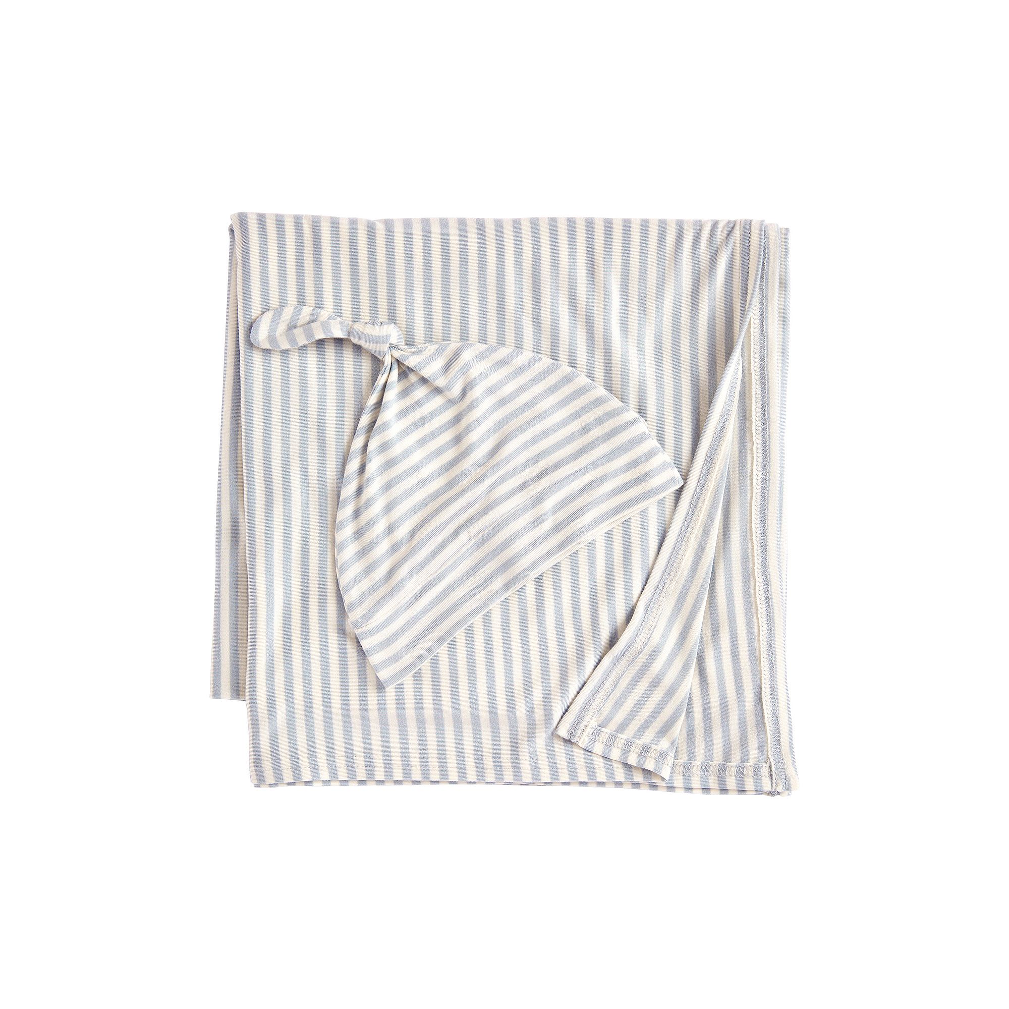 Baby Carters 2-Piece Striped Swaddle Cap and Blanket Set, Green