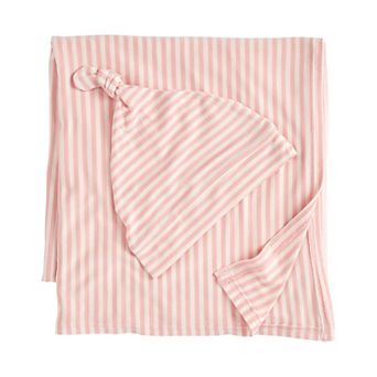 Baby Carter's 2 pc Striped Swaddle Cap and Blanket Set