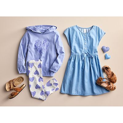 Girls 4 14 Carter s Chambray Tie Front Dress