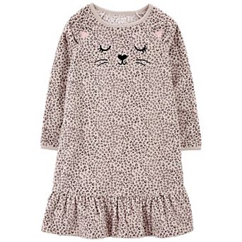 Toddler Girl Carter's Leopard Fleece Nightgown