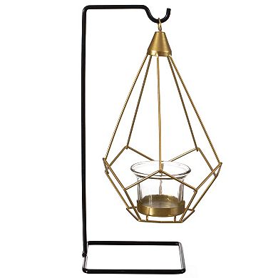 Geometric Free Swinging Votive Candle Holder Decorative Modern Hanging Lantern Tabletop Centerpiece