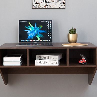 Wall Mounted Office Computer Desk With Three Compartments